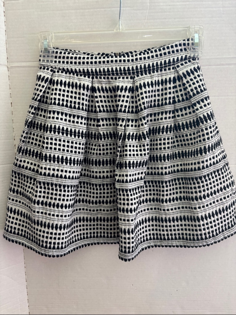 miami Black & White Geometric Skater Skirt